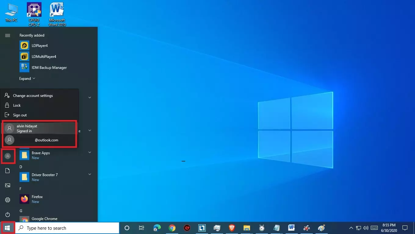 Mengganti Account Di Windows 10